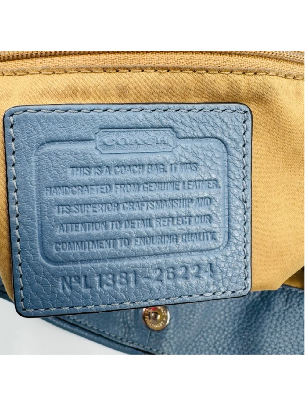 Coach 26224 Madison Pebbled Leather Hobo Bag Blue